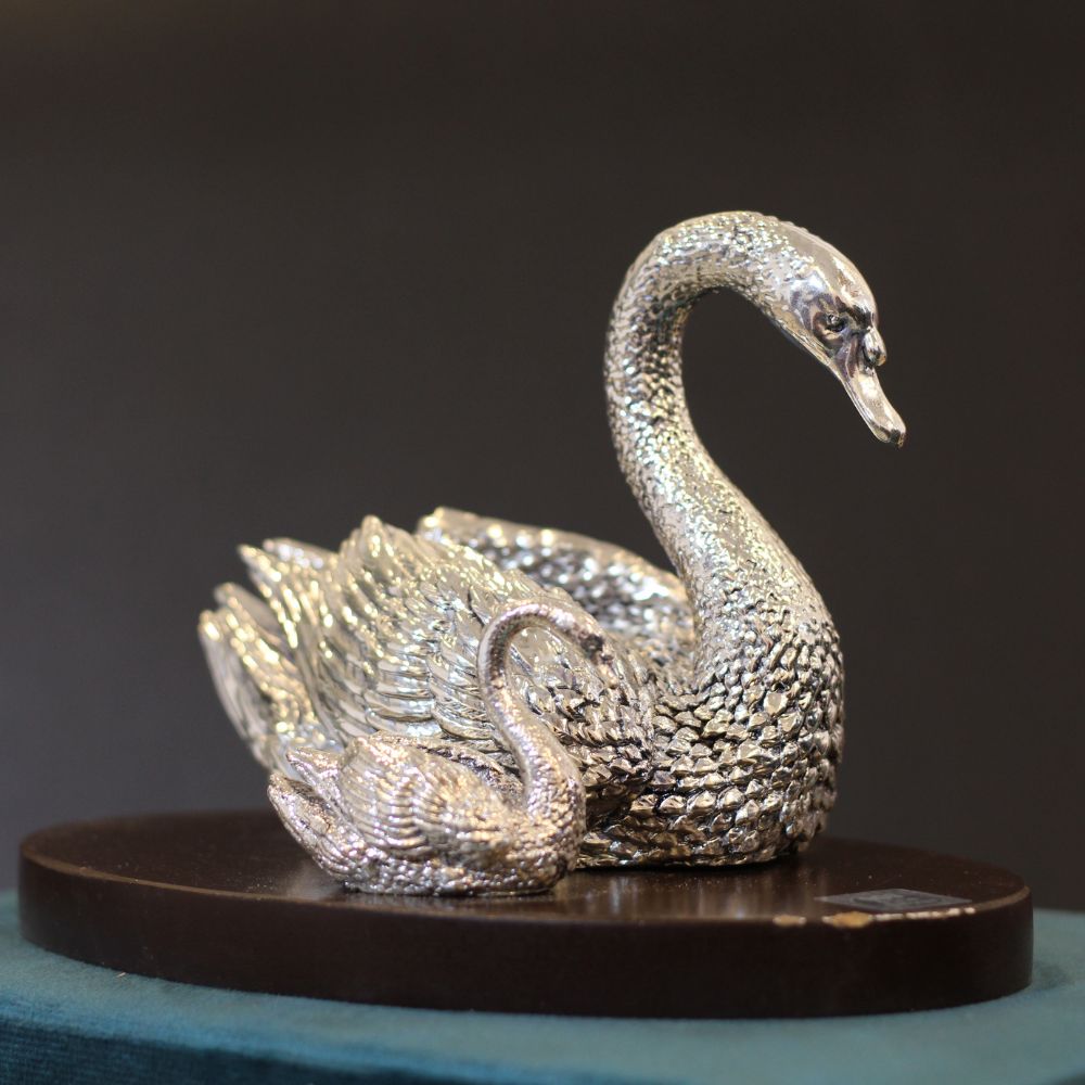 Duck With Baby Silver W/box