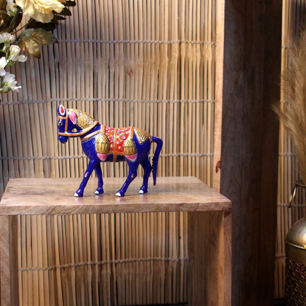 Metal Meenakari Horse 6''