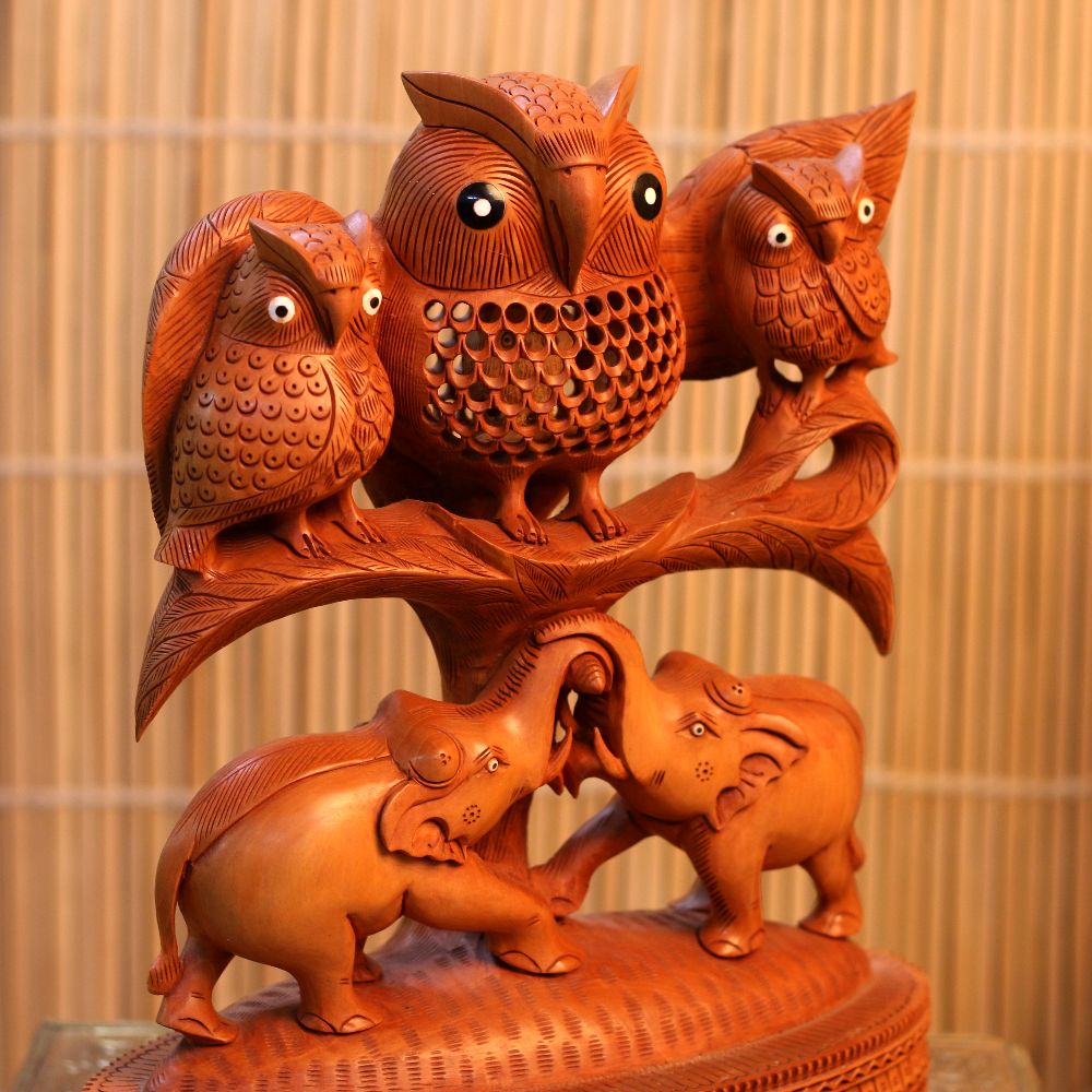 WOODEN OWL 12 INCH - 3