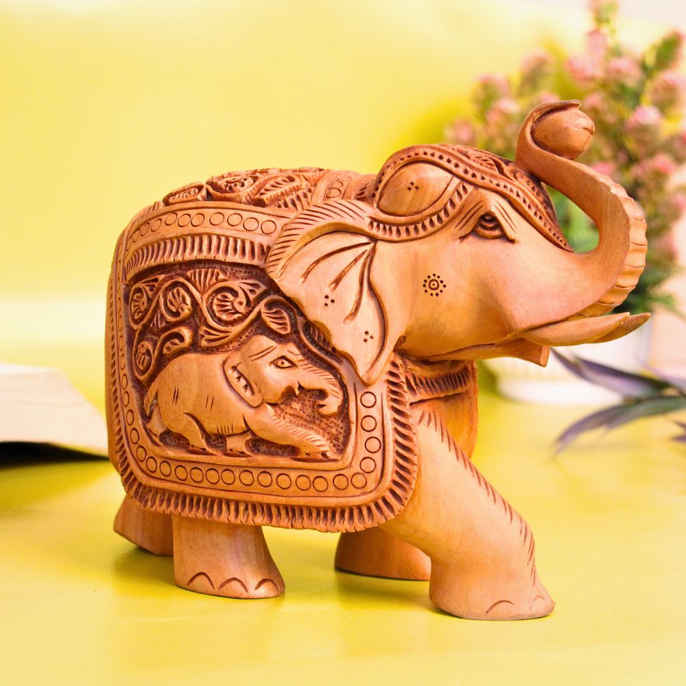 Wooden Elephant 6'' Shikaar T/u