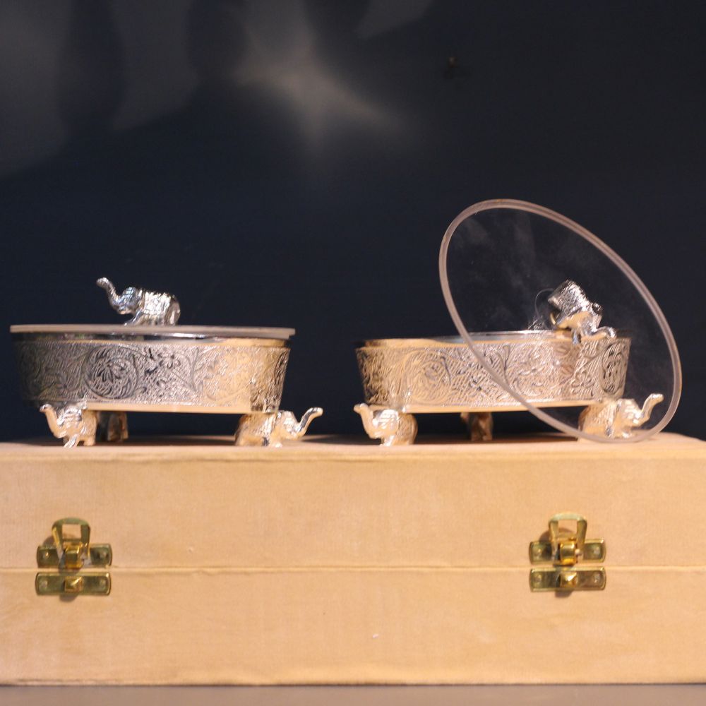 2PC Big Elephant/Peacock Bowl Set - 3