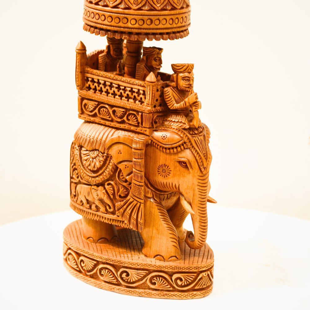 Wooden Ambabari Elephant 10''