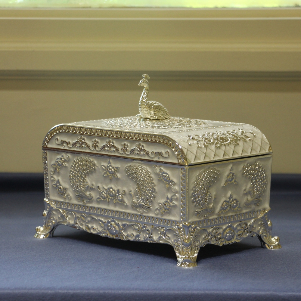Square Jewellery Box Peacock Nob - 4