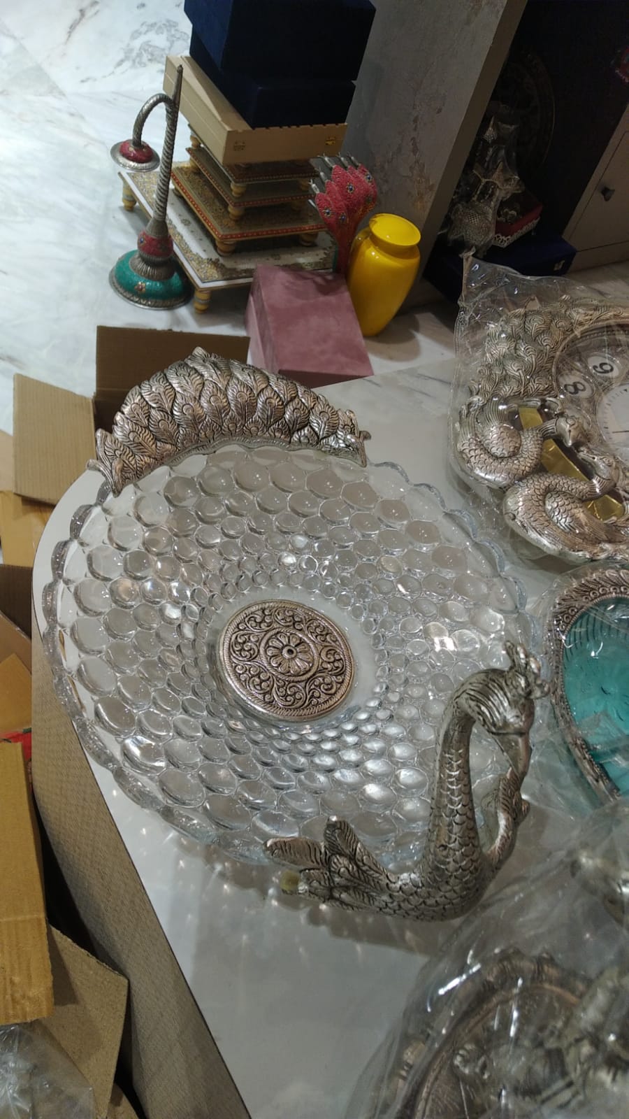 Peacock glass Bowl Punch
