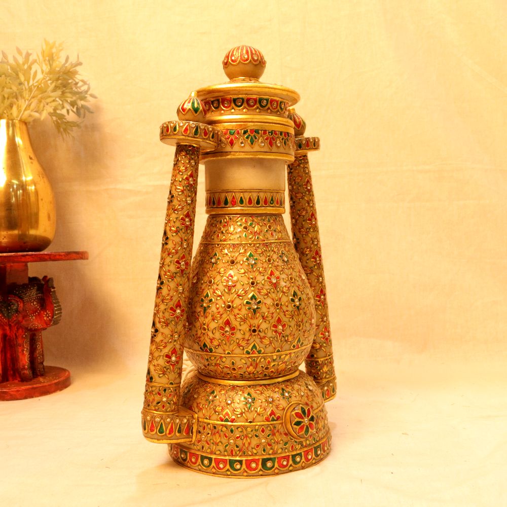 Marble Golden Lantern 18 Inch - 3