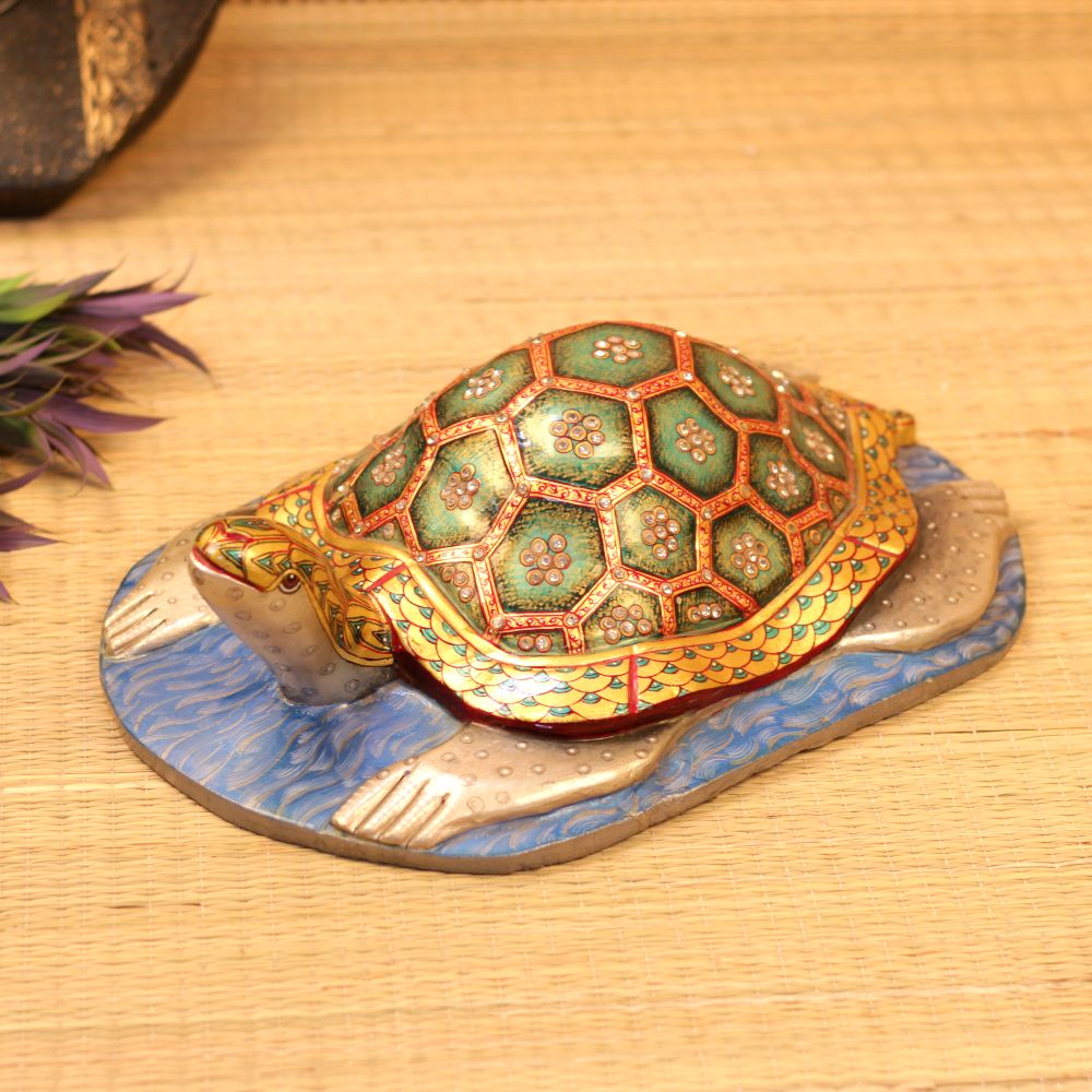 MARBLE TURTLE WITH GOLD PLATING