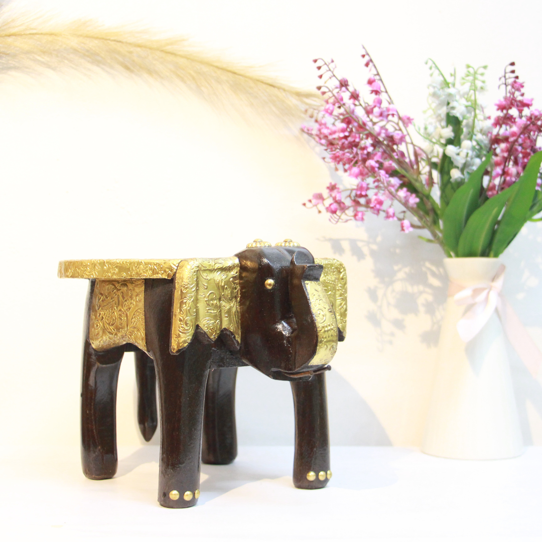 Brass Elephant Stool 6'' - 3
