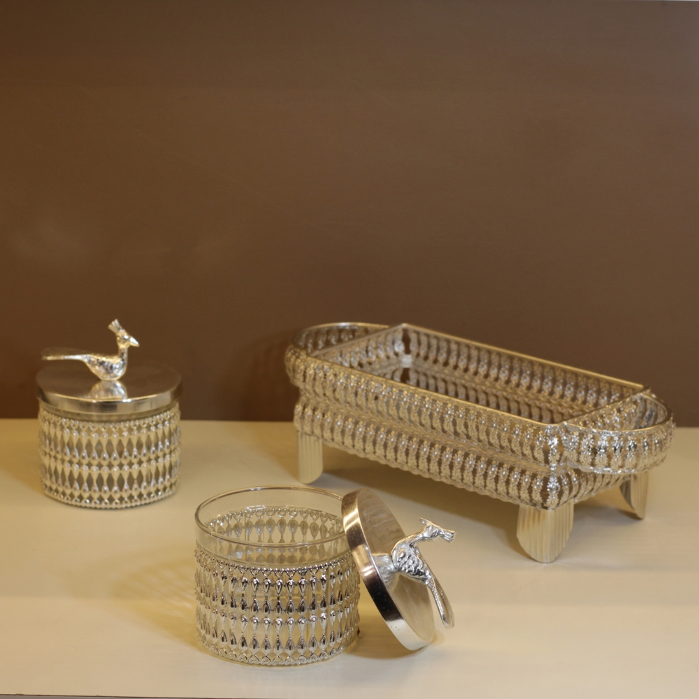 Jali Tray With 2 Jar - 3