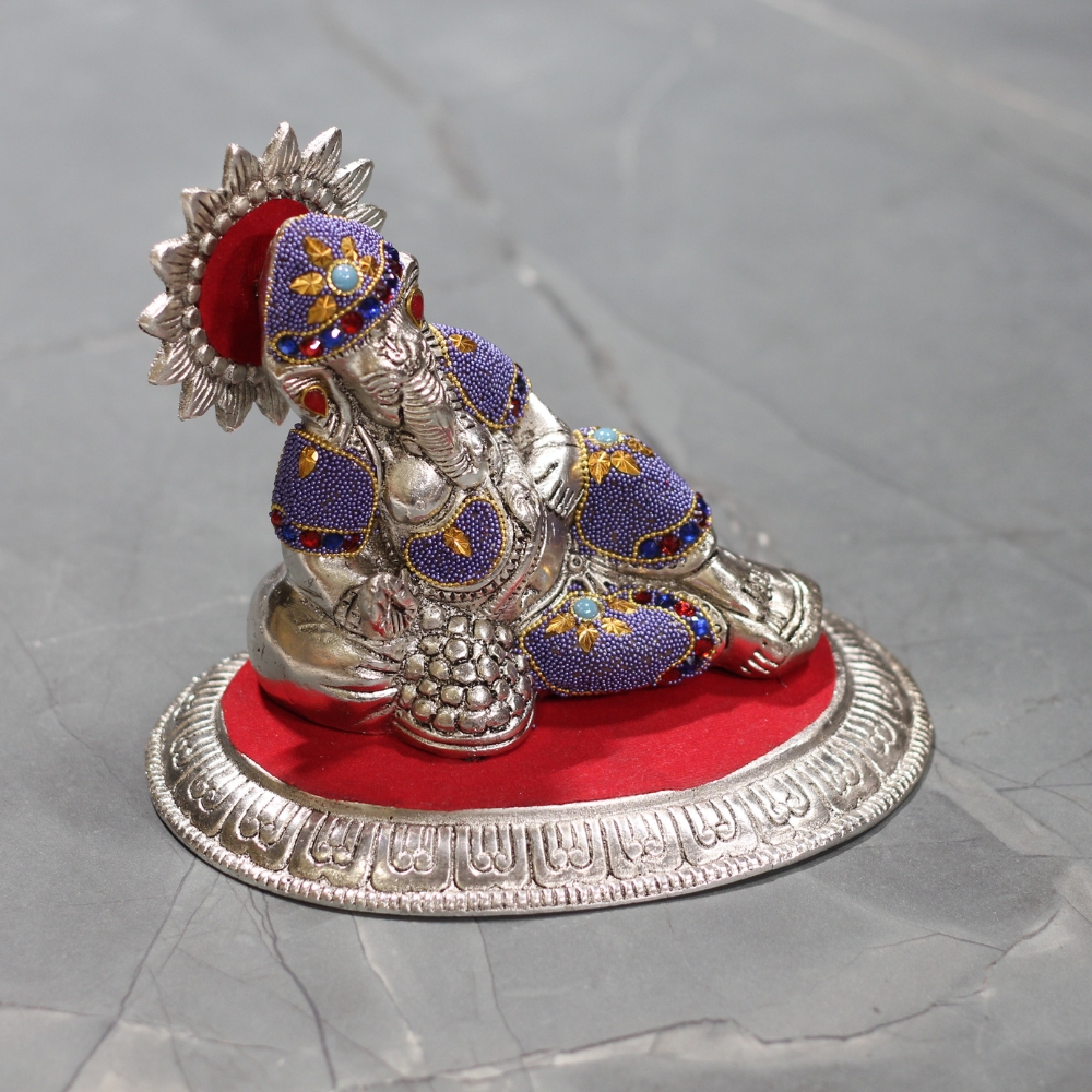 Lete Ganesh Purple Work - 4