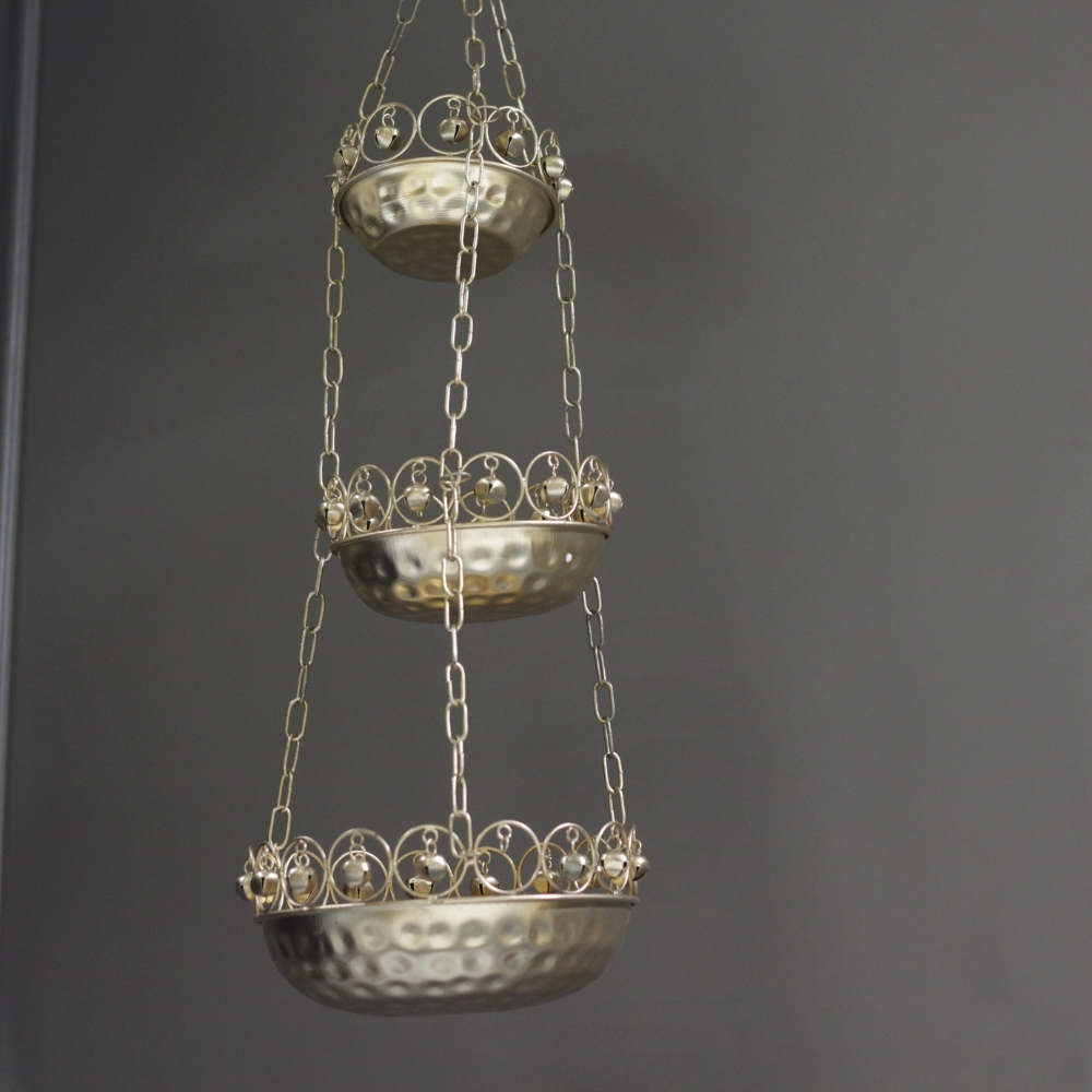 Iron Hanging Ghungroo Urli S/3 - 3