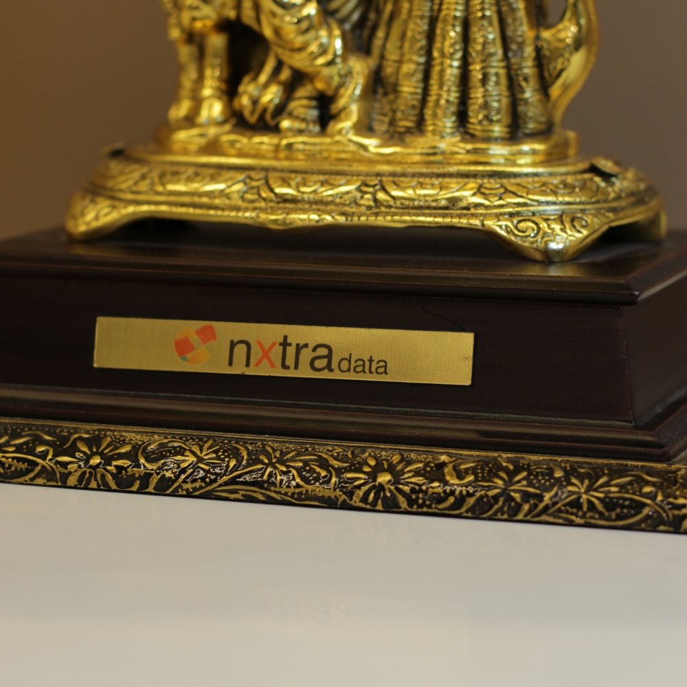 Radha Krishna Tree On Wood Base - 4
