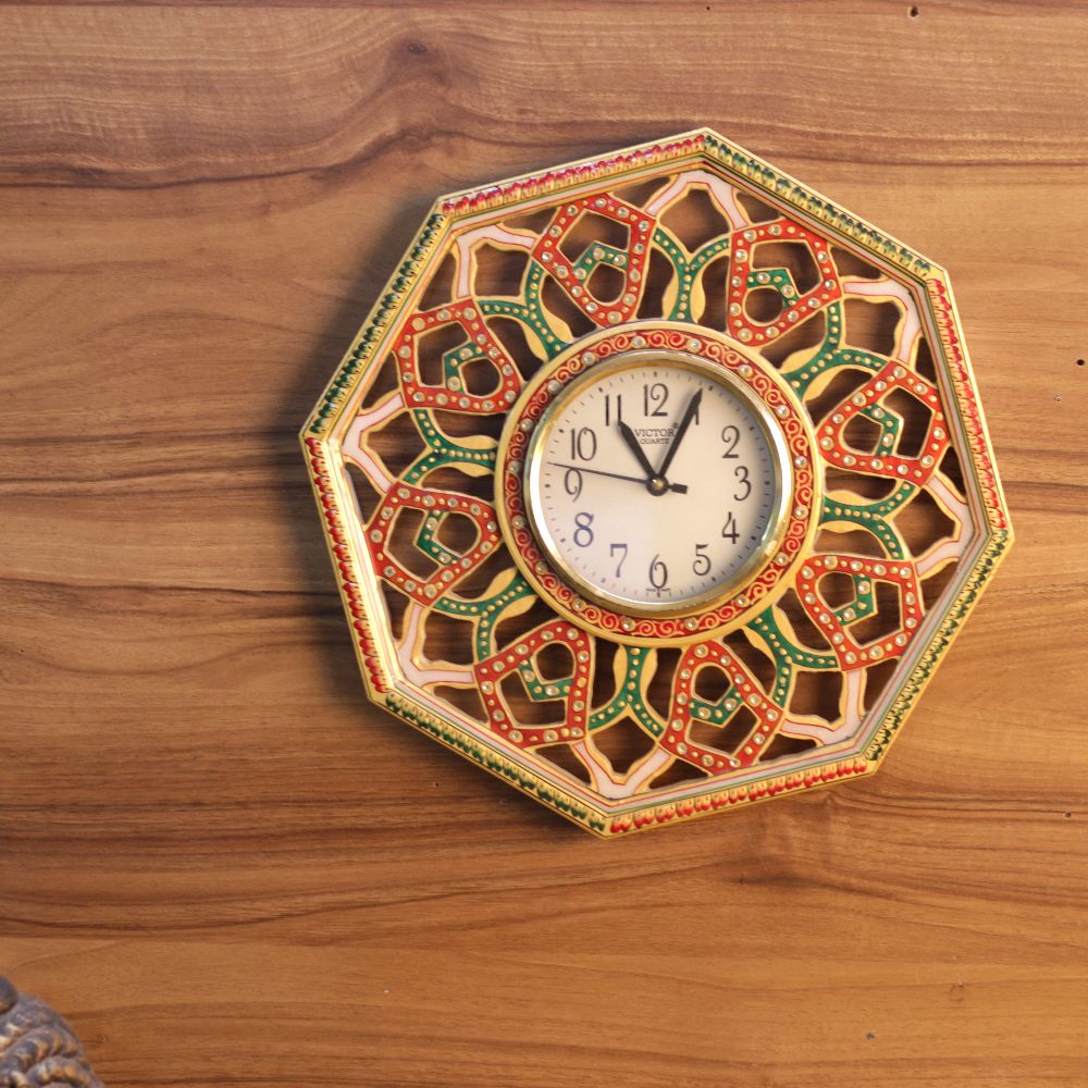 MARBLE JAALI WALL CLOCK 12