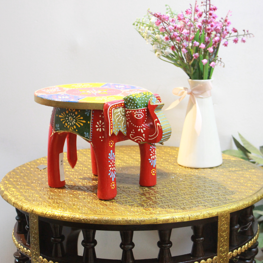 Painted Elephant Stool 6