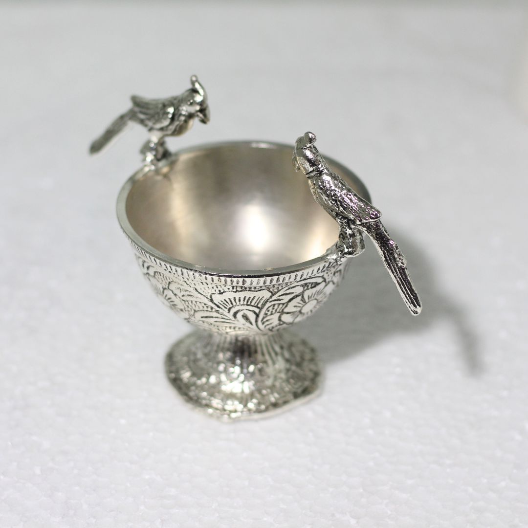 Metal Parrot Bowl