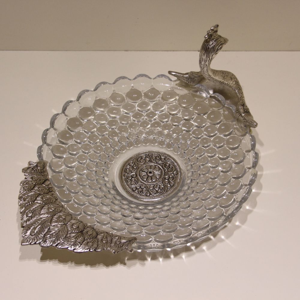 Peacock glass Bowl Punch - 5