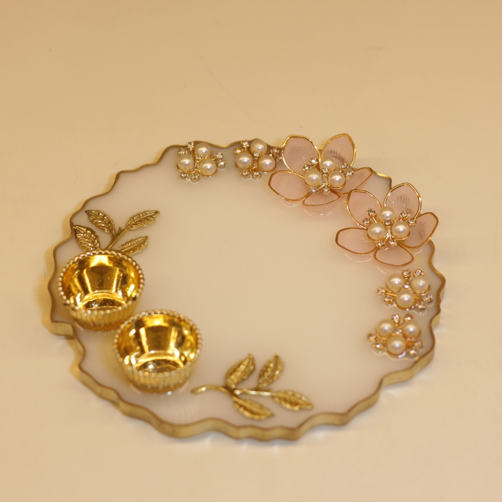 Resin Flower Pooja Plate - 3