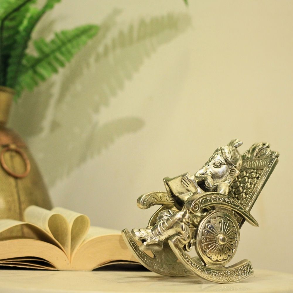 Metal Silver Chair Ganesh - 5