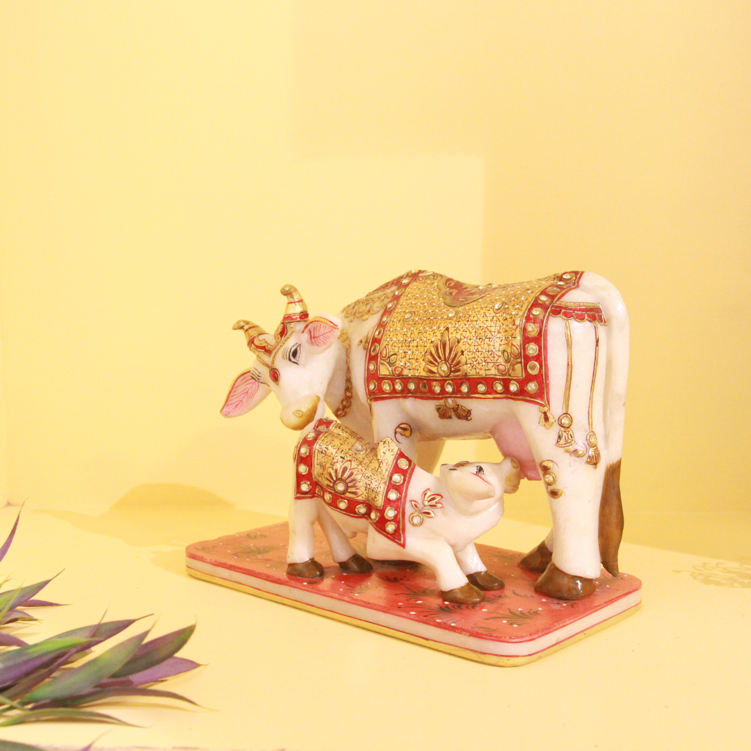 Marbal Cow With Baby - 3