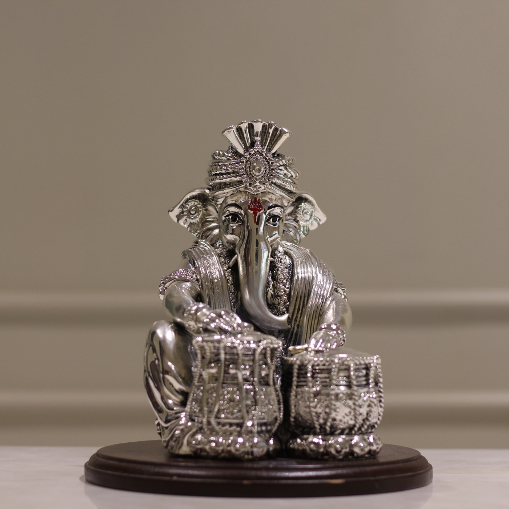 Ganesh Ji Tabla Clad Silver