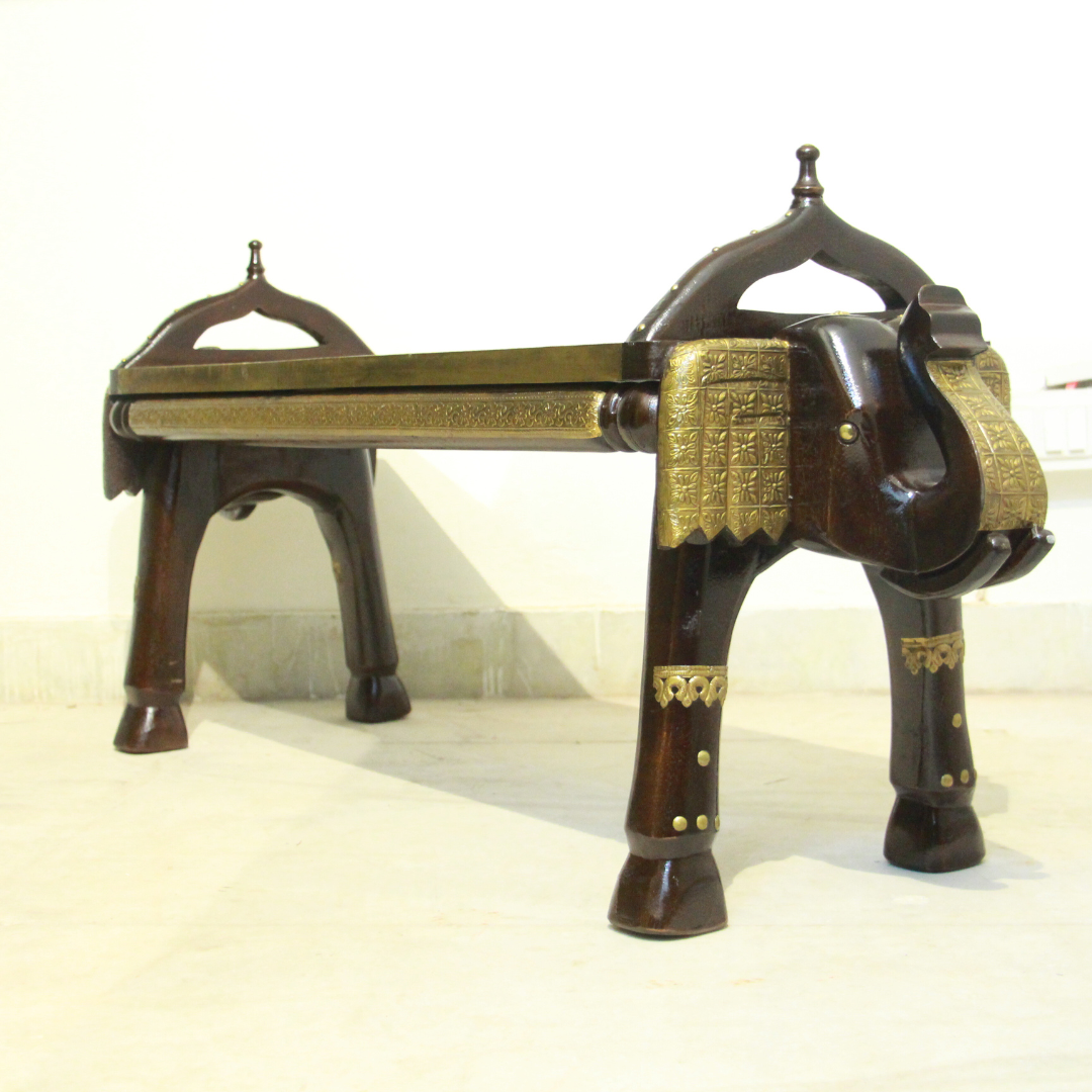 Brass Elephant Bench Big - 6