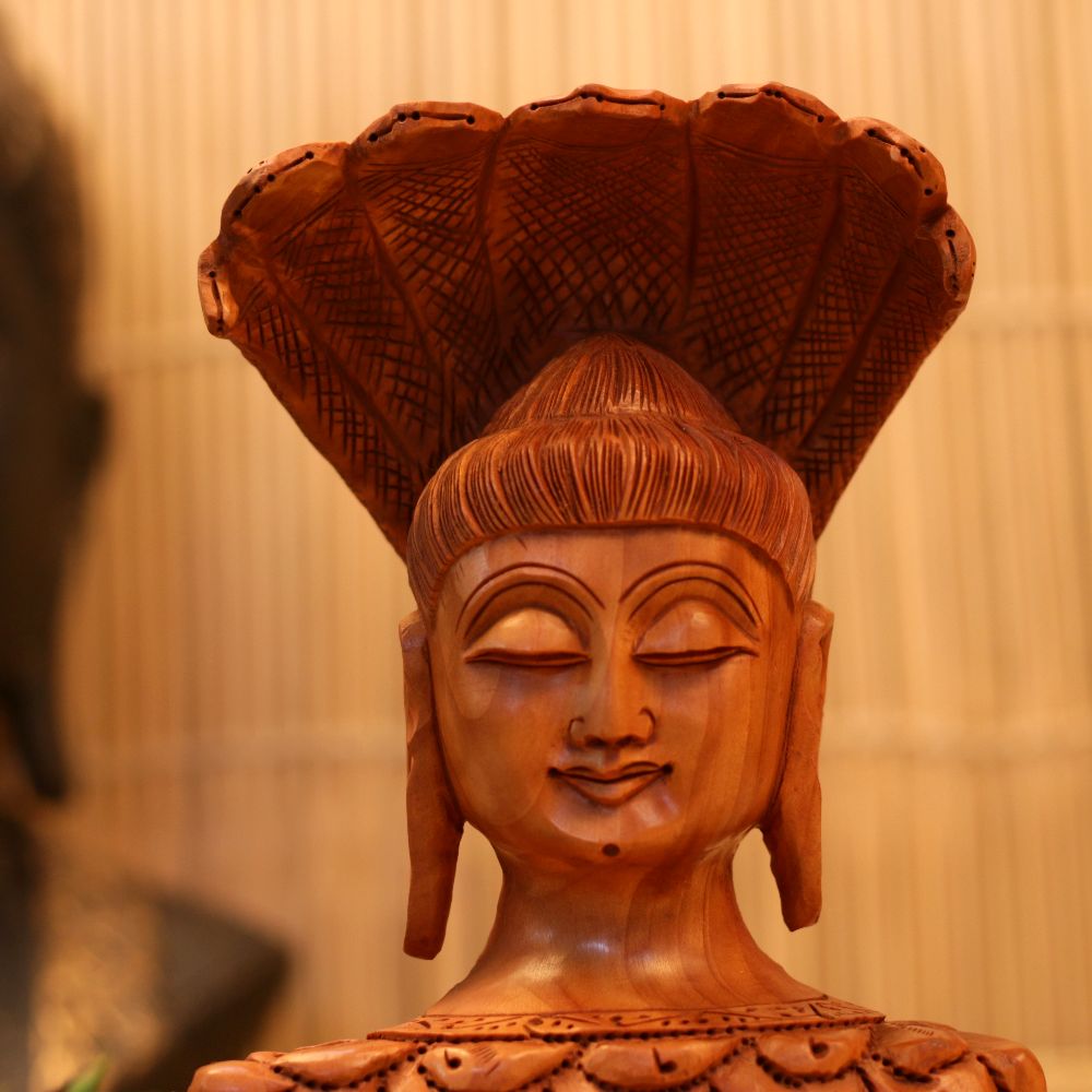 WOODEN HANDCRAFTED LORD SHIVA BUST 8