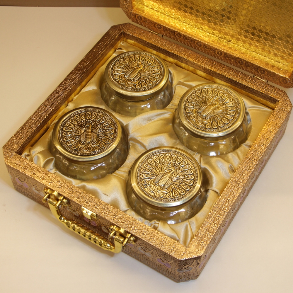 4 Jar D/f Box Hexa Golden Mina - 4