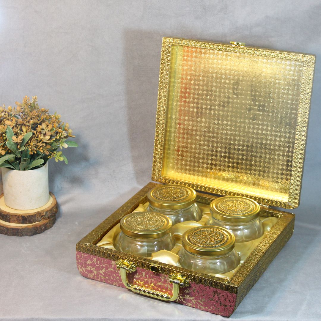 4 Jar DryFruit Box W/handle - 8