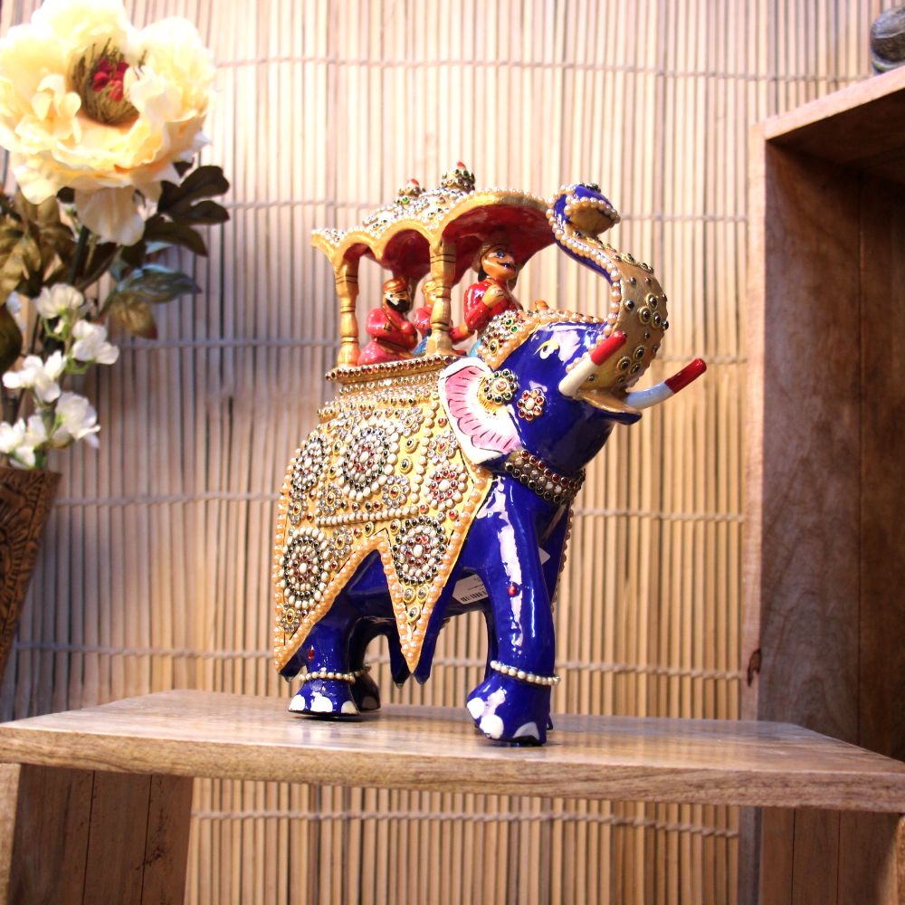Metal Ambabari Elephant Jewellery Work 12'' - 4