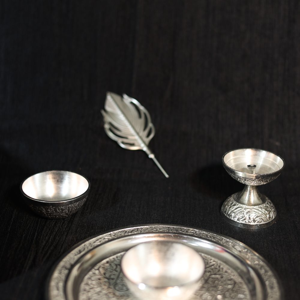 Swastik Pooja Thali Set 6'' - 5