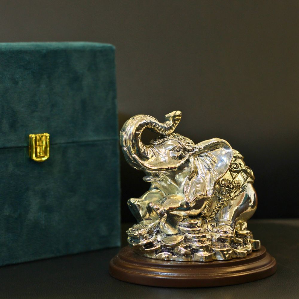 Single Elephant Coin Silver W/box - 3