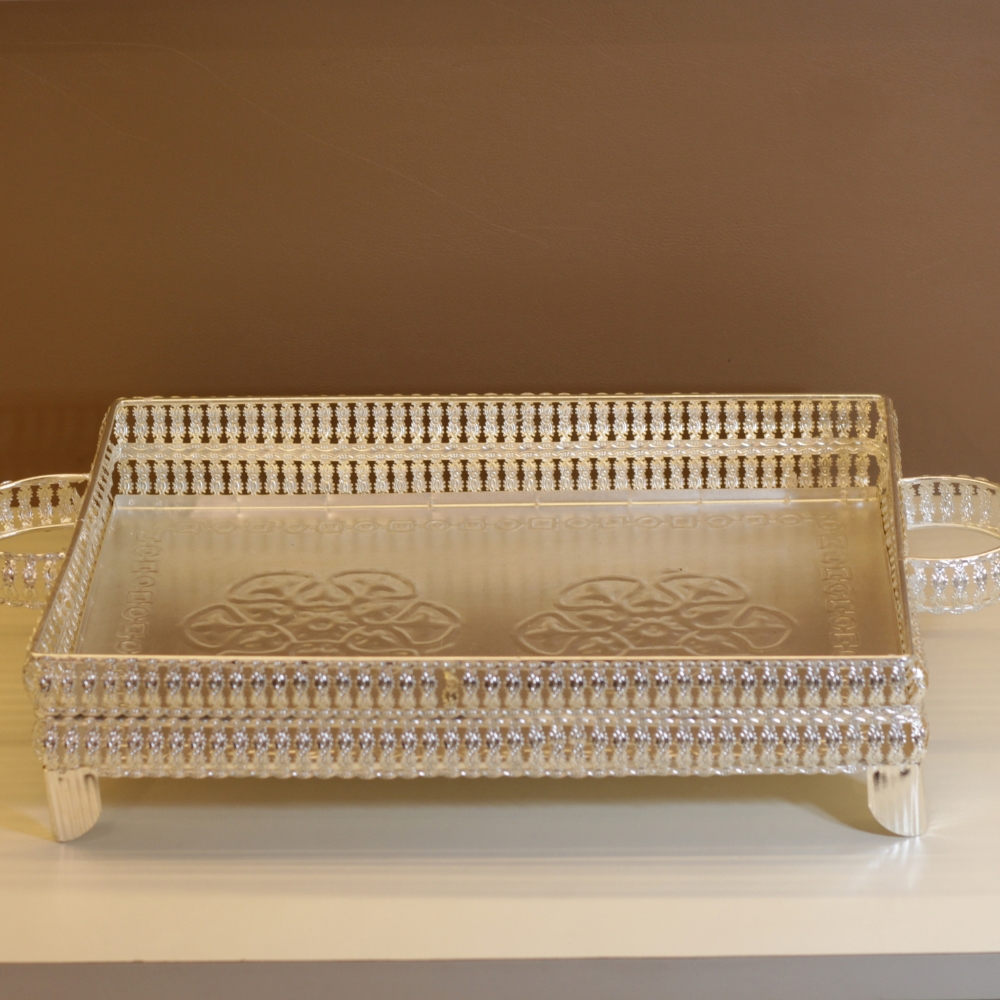 Iron Jali Tray Big W/handle - 4