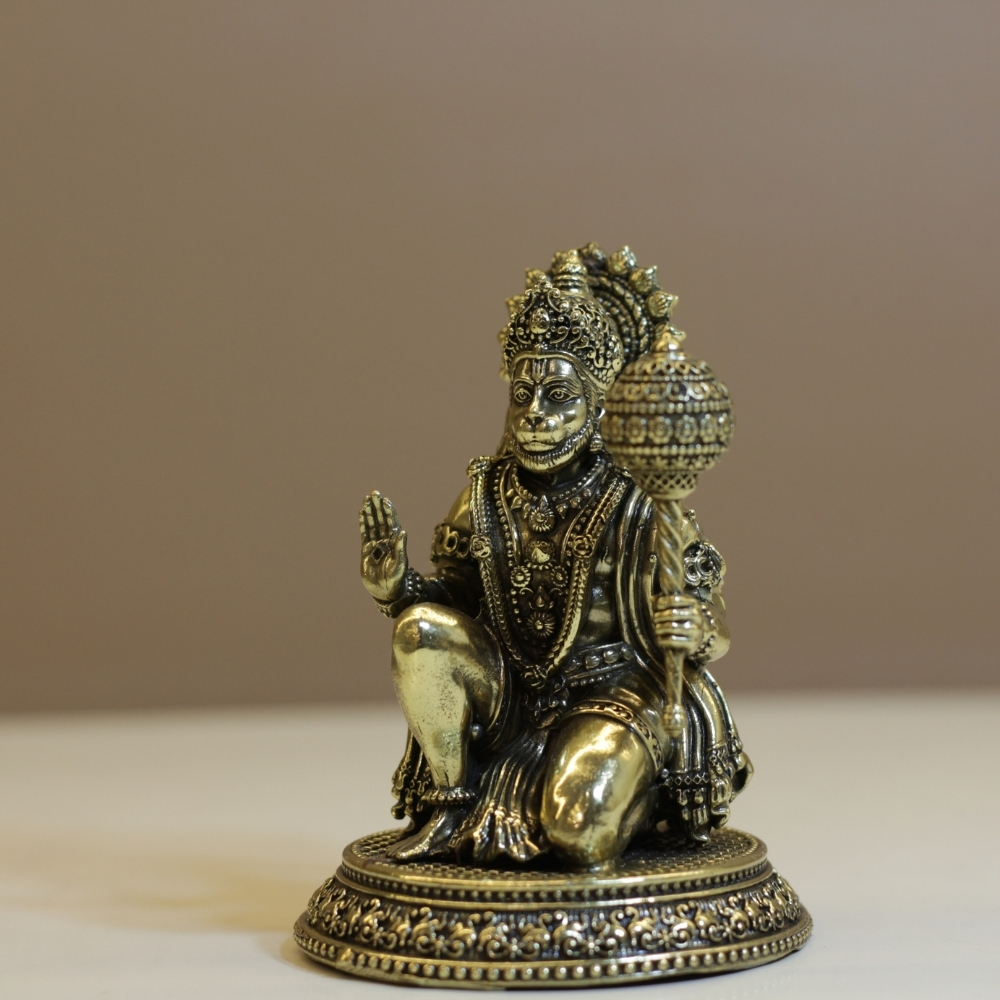 Brass Antique Hanuman - 4