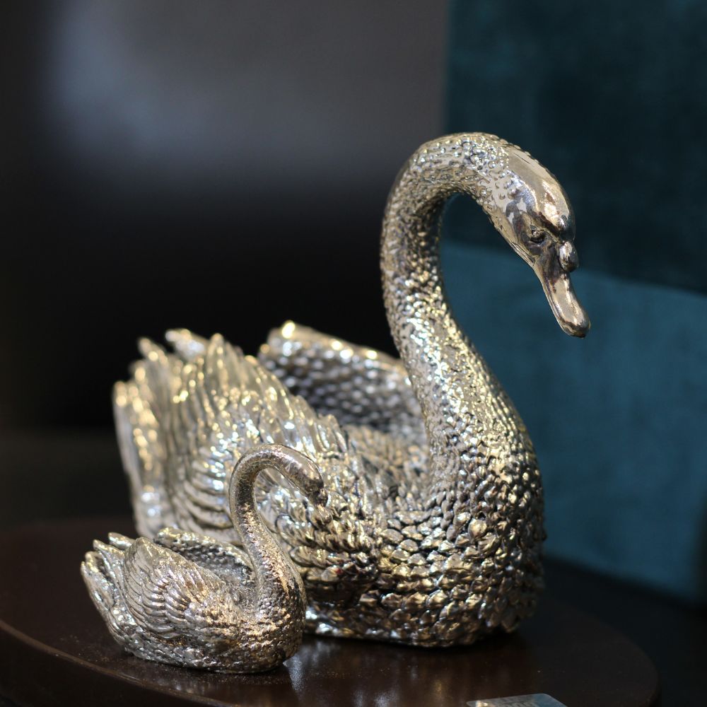 Duck With Baby Silver W/box - 5