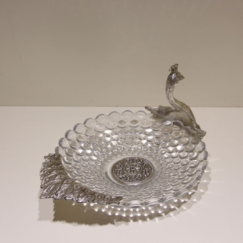 Peacock glass Bowl Punch - 4