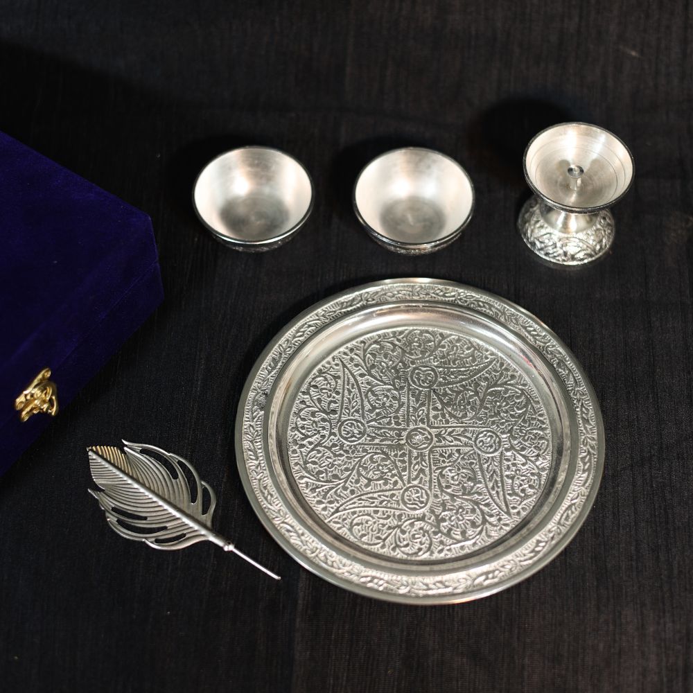Swastik Pooja Thali Set 6'' - 4