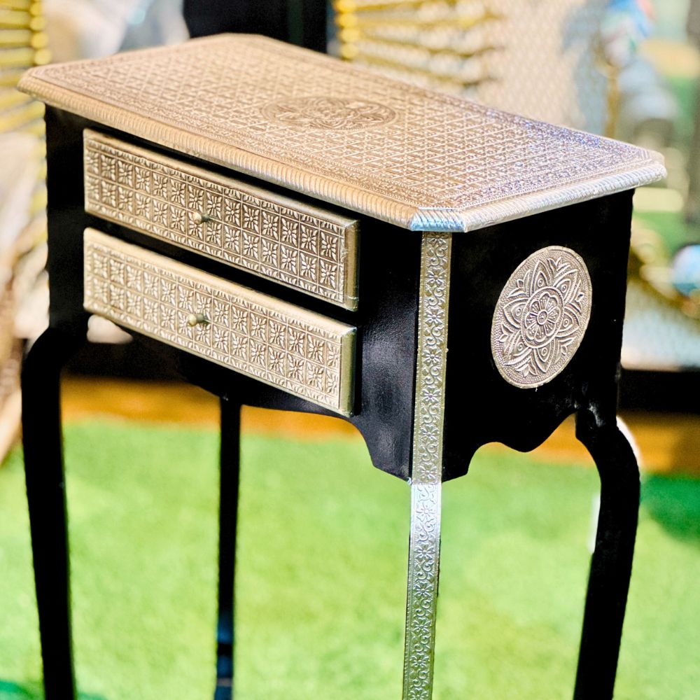 Silver Metal 2 Rack Stool 23x12x32