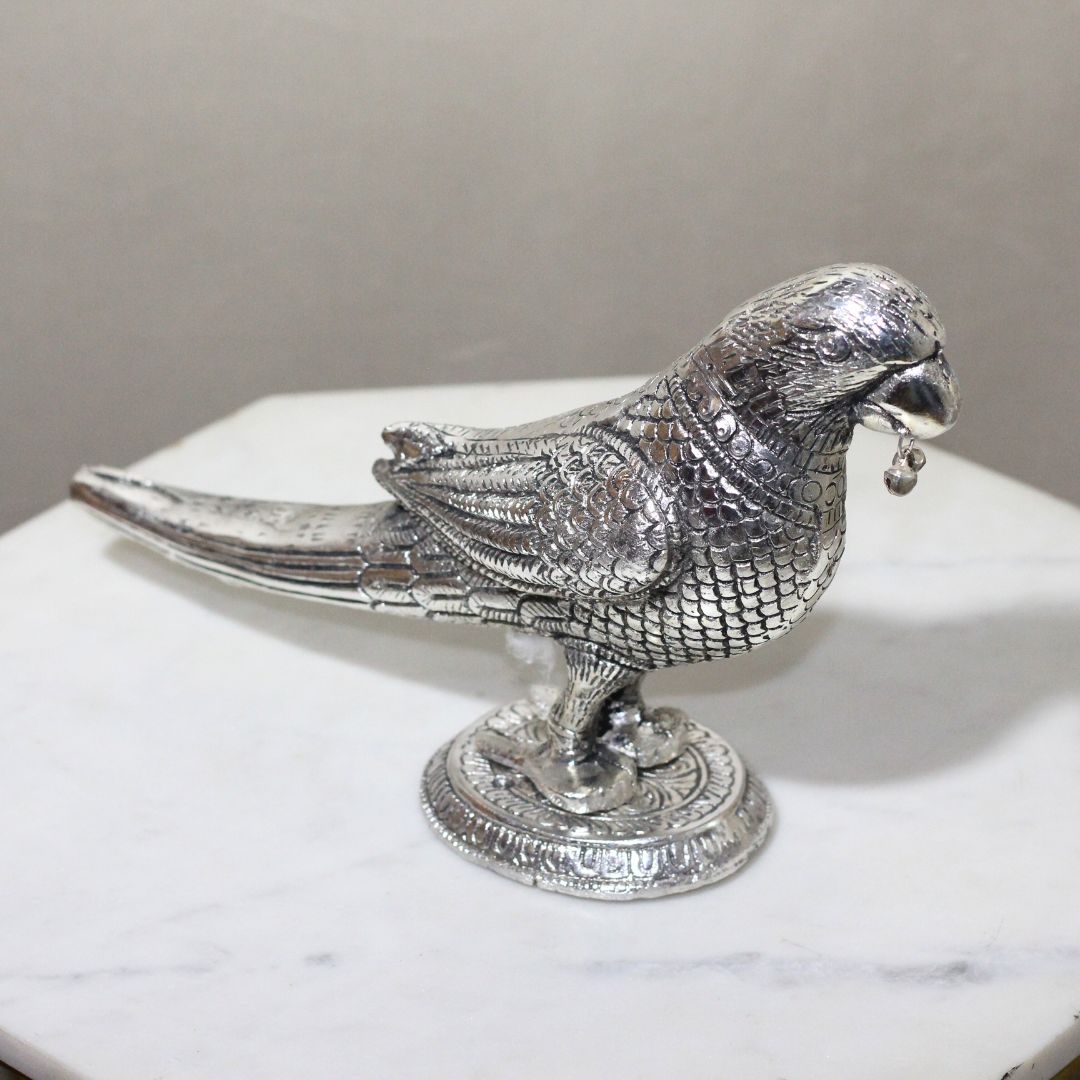 Metal Parrot Flower Plet