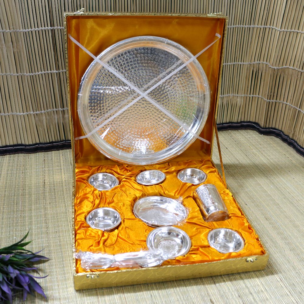 SILVER BHOJAN THALI SET OF 10 - 3