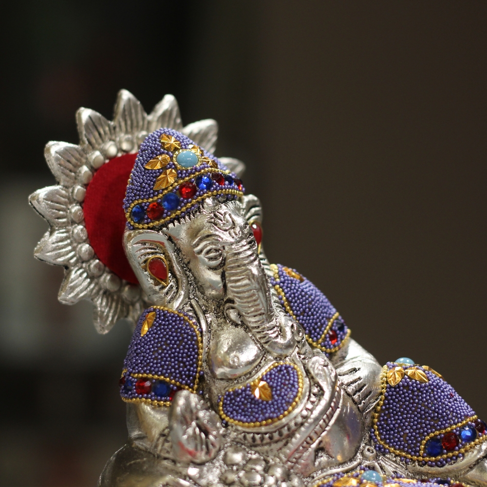 Lete Ganesh Purple Work - 5