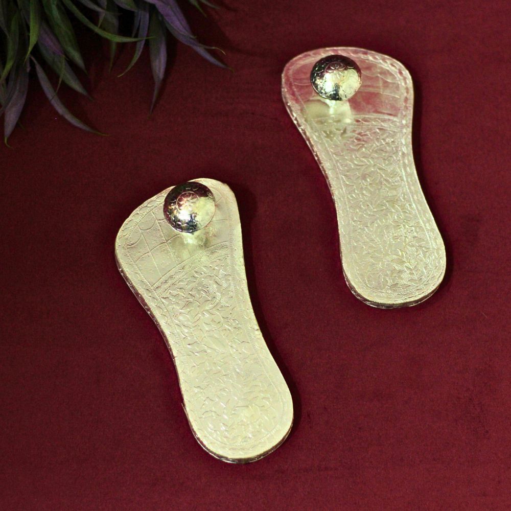 German Silver Charan Paduka - 3