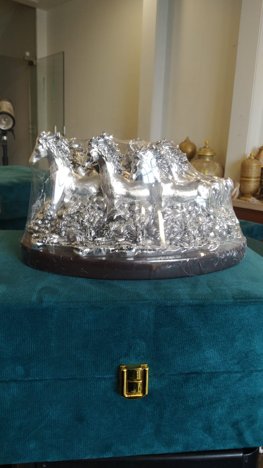 7 Horse Clad With Silver W/box