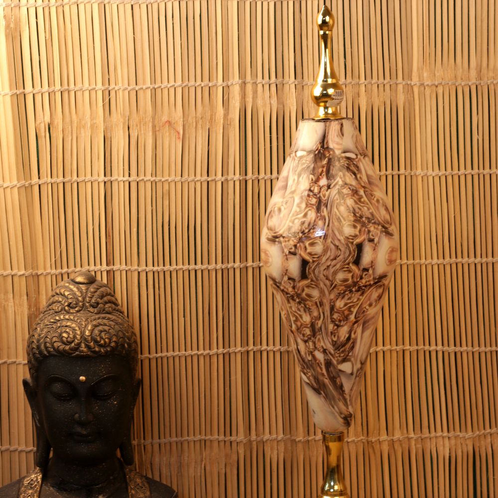 METAL WHITE & GOLDEN DISPLAY POT BIG
