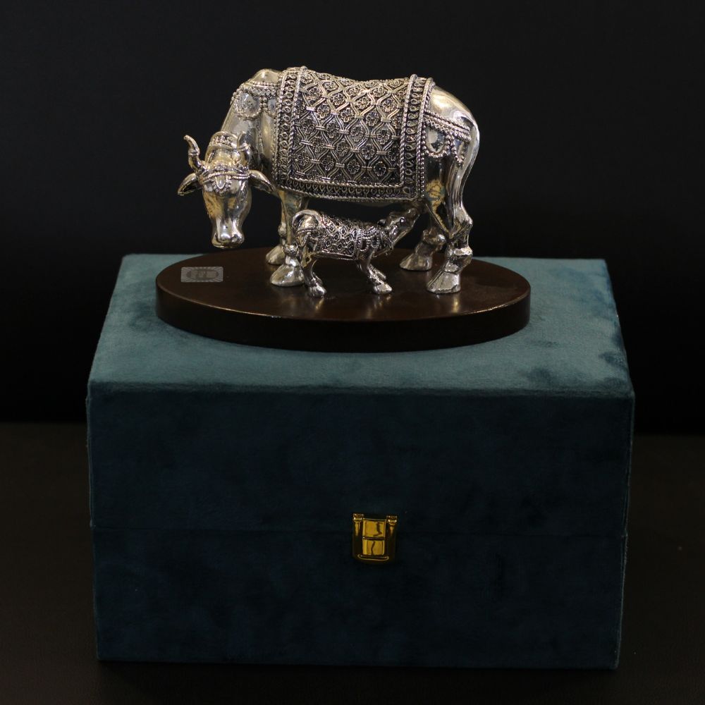 Cow Clad With Silver W/box