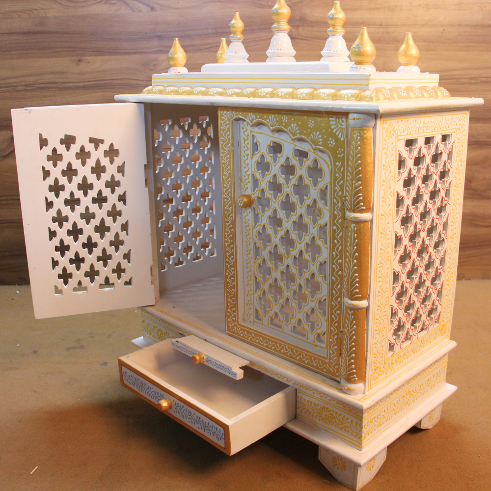 Wooden Printed  Mandir 26x10x24