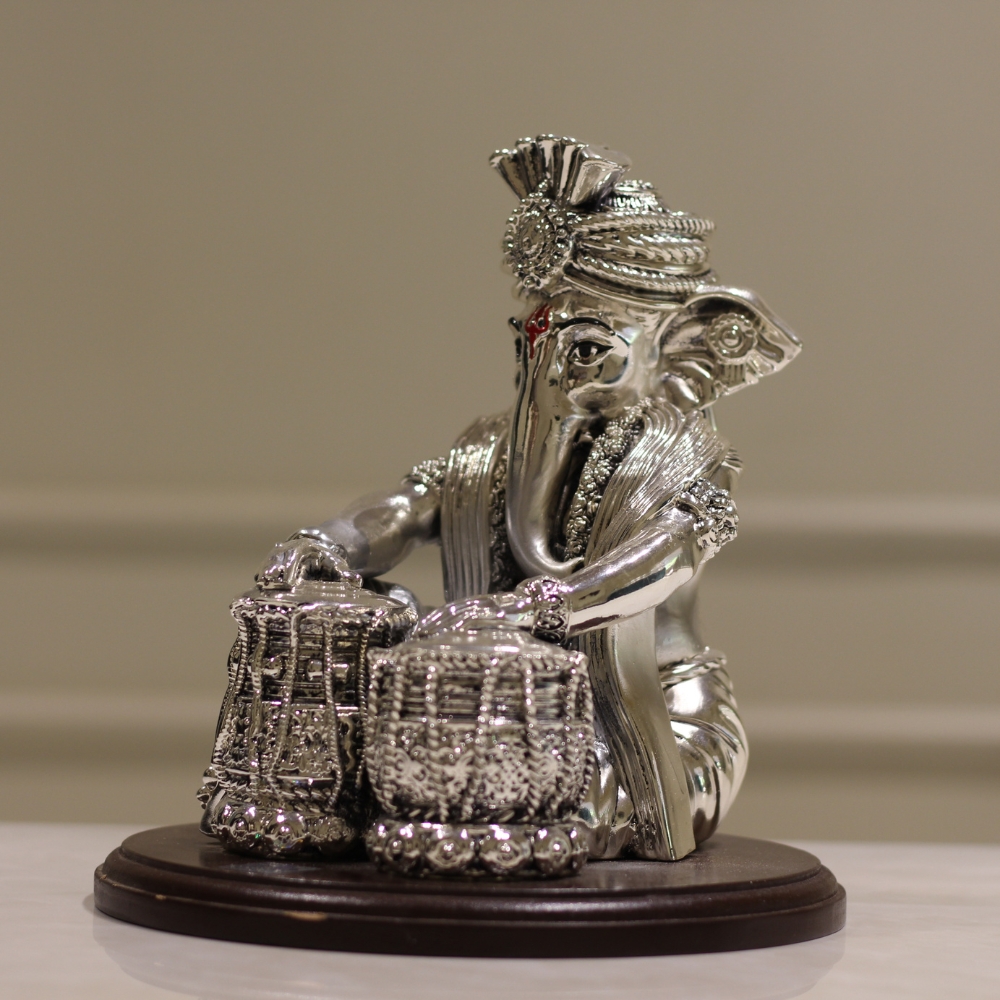 Ganesh Ji Tabla Clad Silver - 3