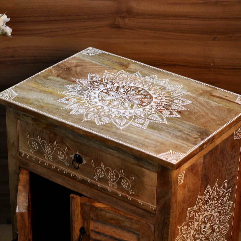 Wooden 1 Drawer Chest Ptd
