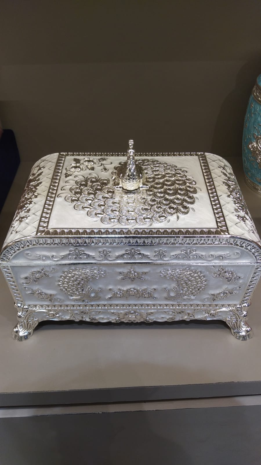 Square Jewellery Box Peacock Nob