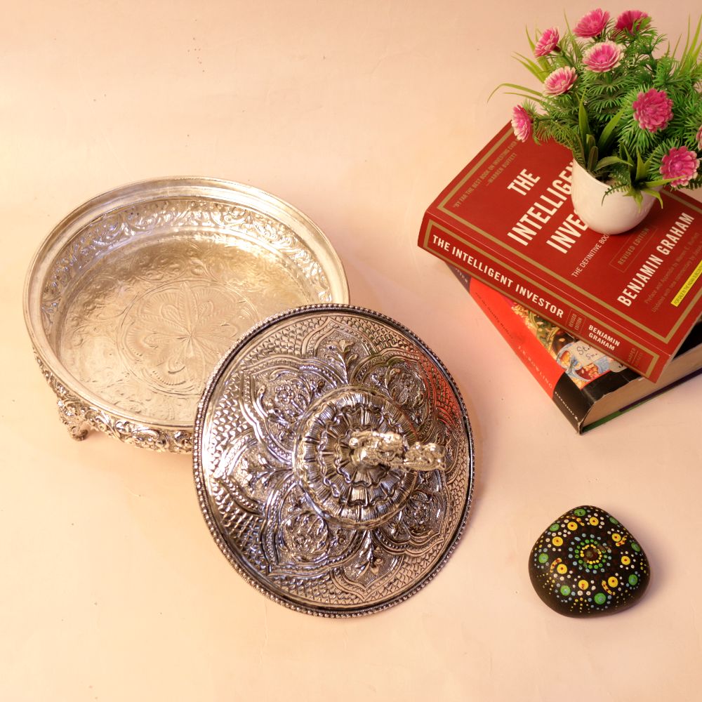SILVER PLATED CHITAI BOX PEACOCK - 3