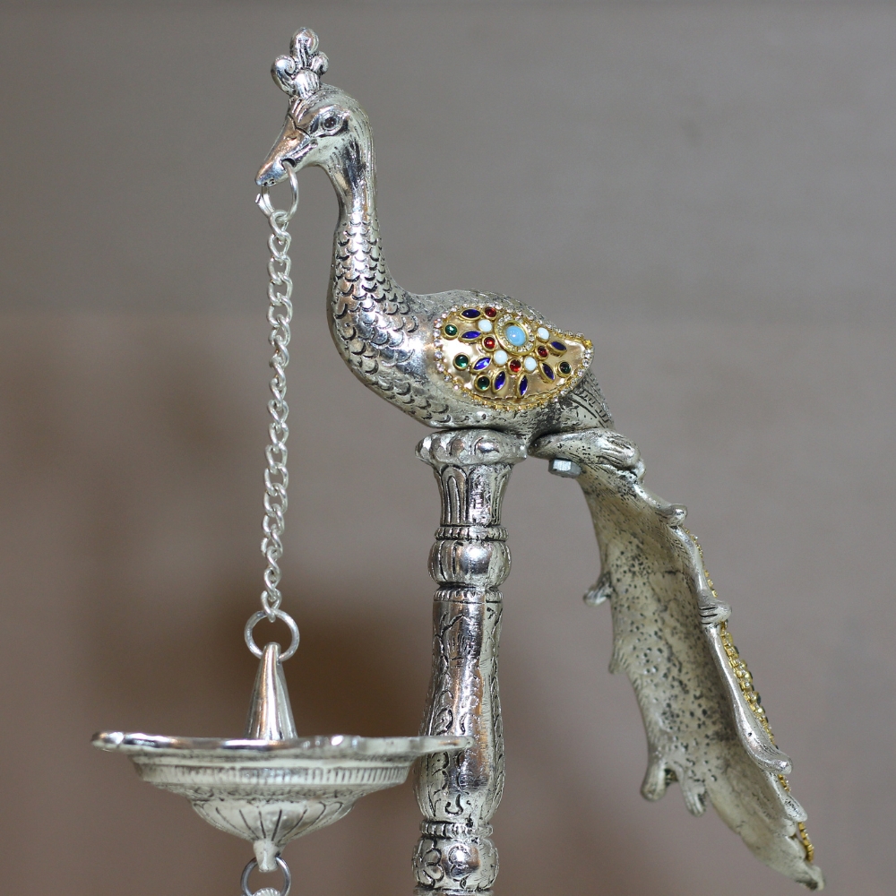 Peacock Bell Stand Golden - 3