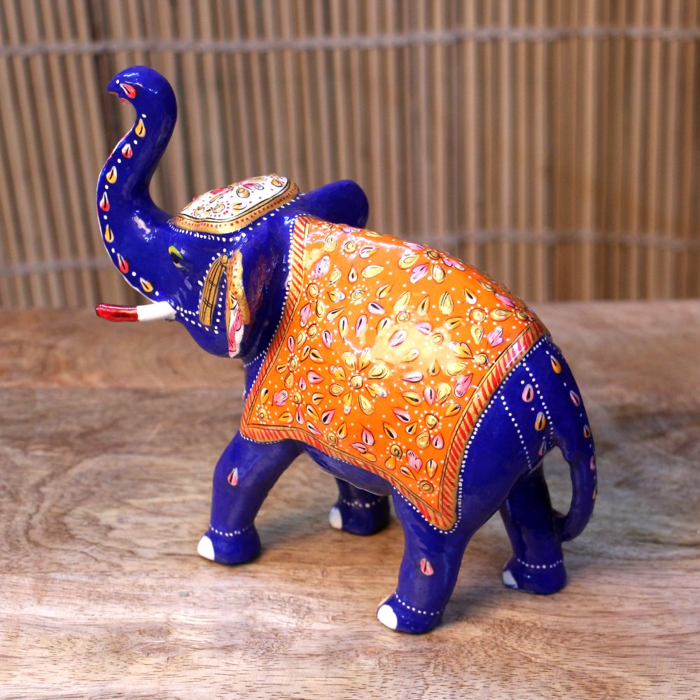 Metal Meenakari Elephant 7'' - 4